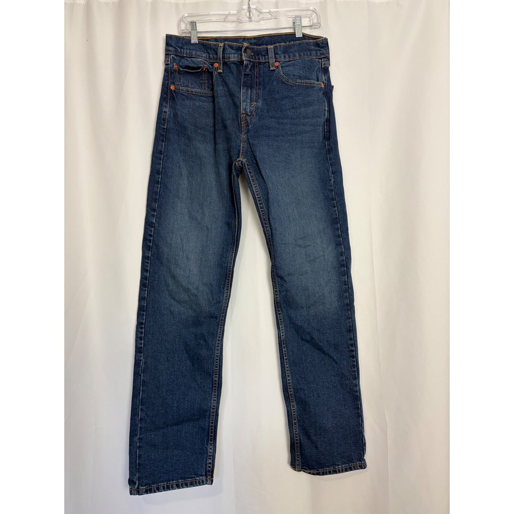 Levis 505 Regular Fit Jeans Mens 32x32 Medium Wash Blue Straight Leg Denim